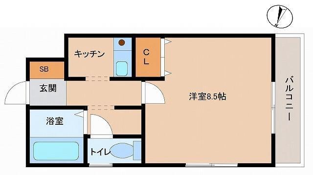 サンシティ笹口(1K/3階)の間取り写真