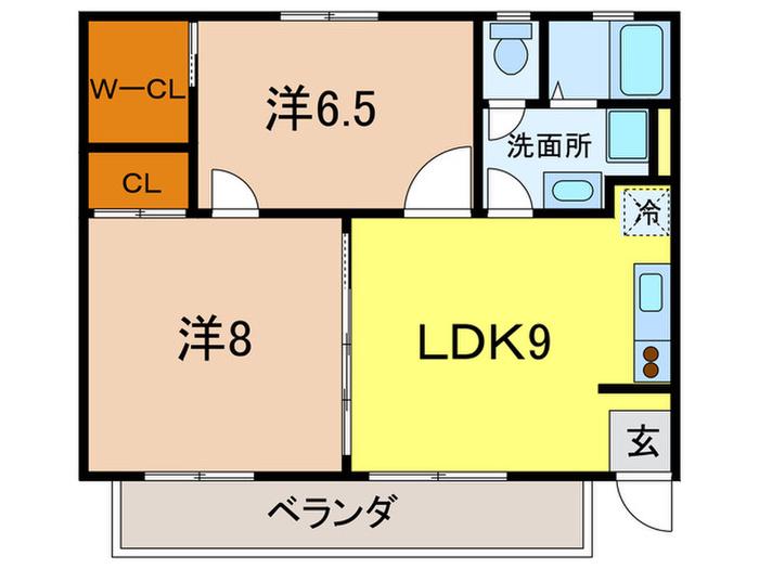 ハビテーション要(2LDK/1階)の間取り写真