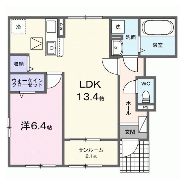 グランドール(1LDK/1階)の間取り写真