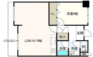 カサ・ディ・イノヤ(1LDK/4階)の間取り写真