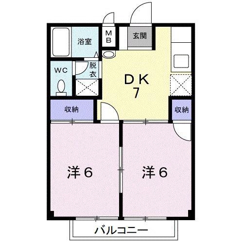 アーバンステートI(2DK/2階)の間取り写真