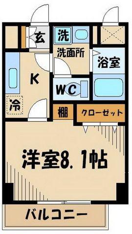 ボンヌール菊野台(1K/3階)の間取り写真