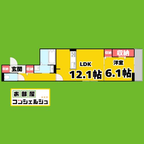 フェリシアーク(1LDK/2階)の間取り写真