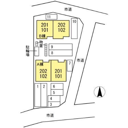アミティ B(2LDK/1階)の間取り写真