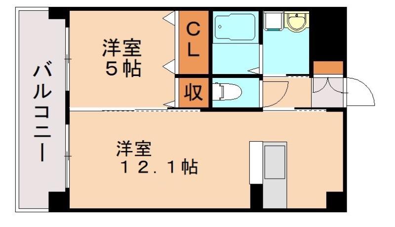レフティヒルズ多の津(1LDK/6階)の間取り写真