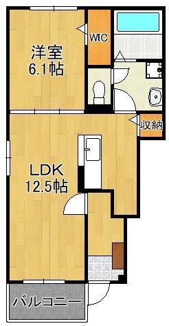 グレイス行橋西泉(1LDK/1階)の間取り写真