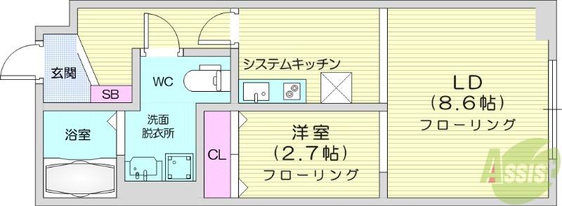 フォレスト柏木(1LDK/1階)の間取り写真