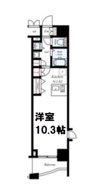 プレサンス本町プライム(1K/5階)の間取り写真