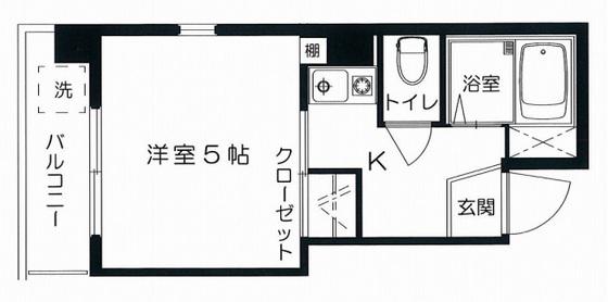 ヴィラ・タカハシ(1K/3階)の間取り写真