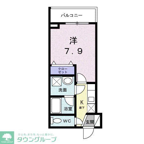 ライズ脇田町 B館(1K/4階)の間取り写真