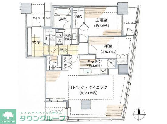 クレッセント川崎タワー(2LDK/27階)の間取り写真
