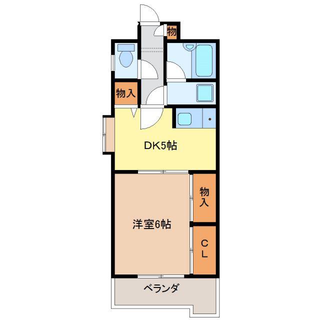 フィープル一社(1DK/3階)の間取り写真
