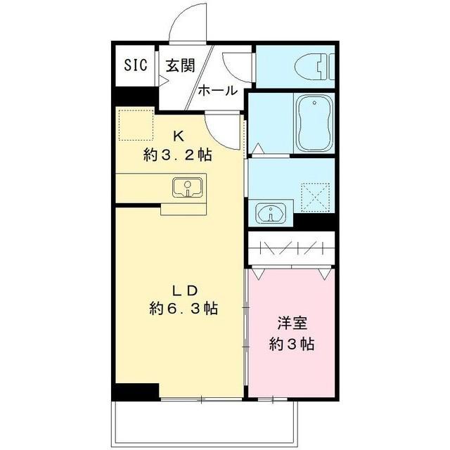 FICASA(1LDK/2階)の間取り写真