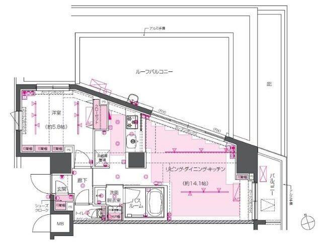 ZOOM戸越銀座(1LDK/3階)の間取り写真