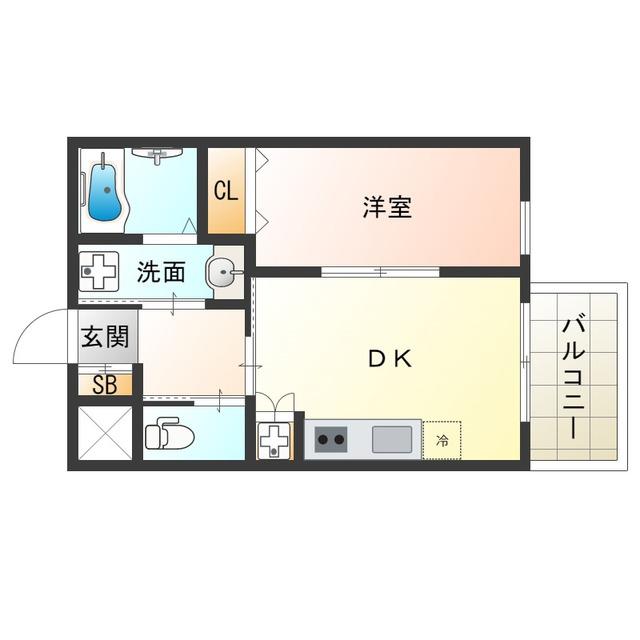 EIJU TSUKAMOTO(1DK/3階)の間取り写真