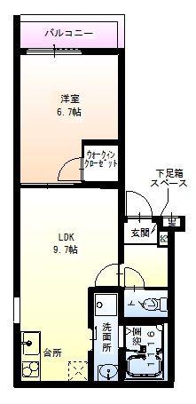 フジパレス弥刀駅東(1LDK/2階)の間取り写真