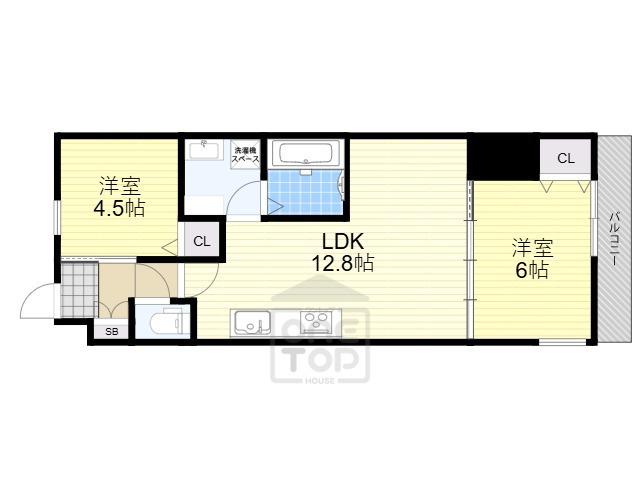 CHEZ・MOI茨木市郡山(2LDK/1階)の間取り写真