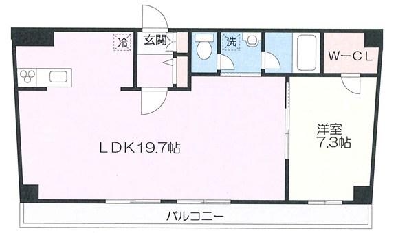 ヒストリア レジデンス 海舟(1LDK/3階)の間取り写真