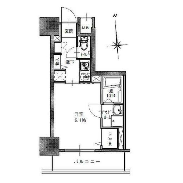 S-RESIDENCE南堀江(1K/13階)の間取り写真