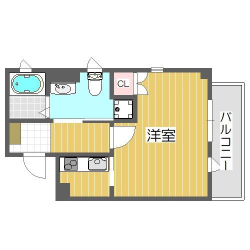 アフターザレイン(ワンルーム/5階)の間取り写真