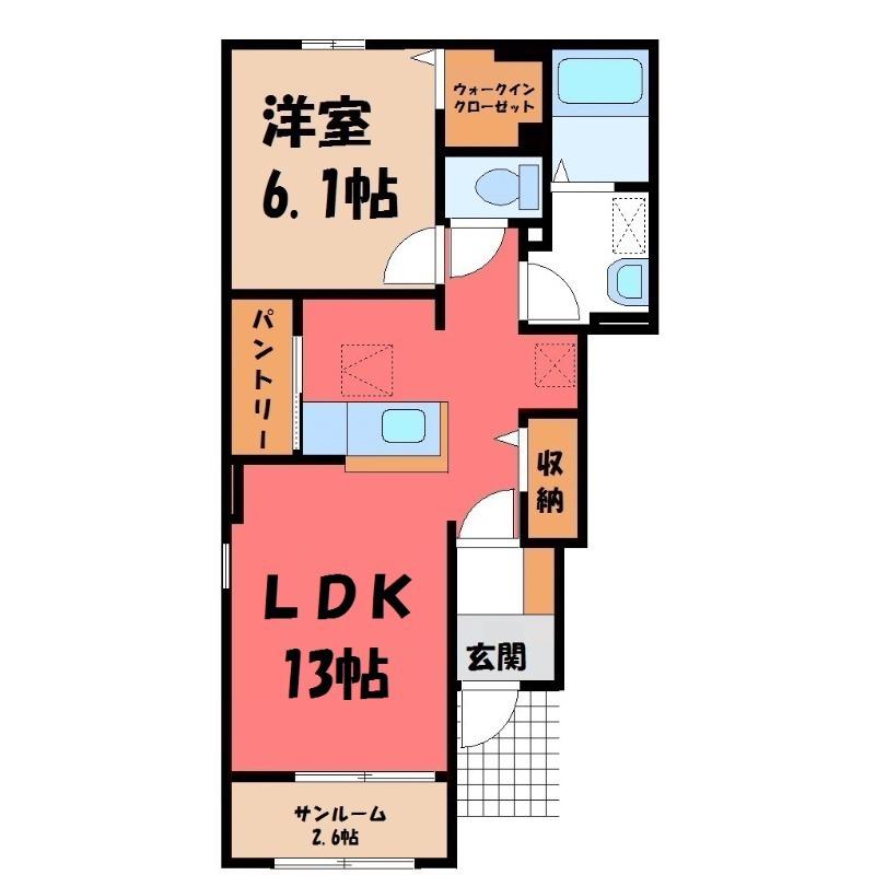 グレイス・コッティ(1LDK/1階)の間取り写真