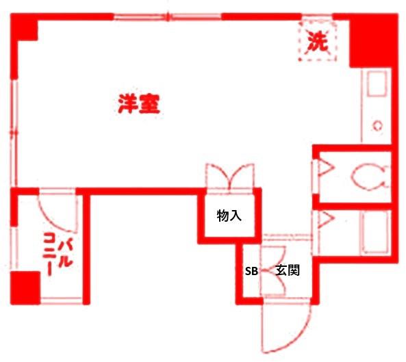 文栄ビルNO1(ワンルーム/4階)の間取り写真