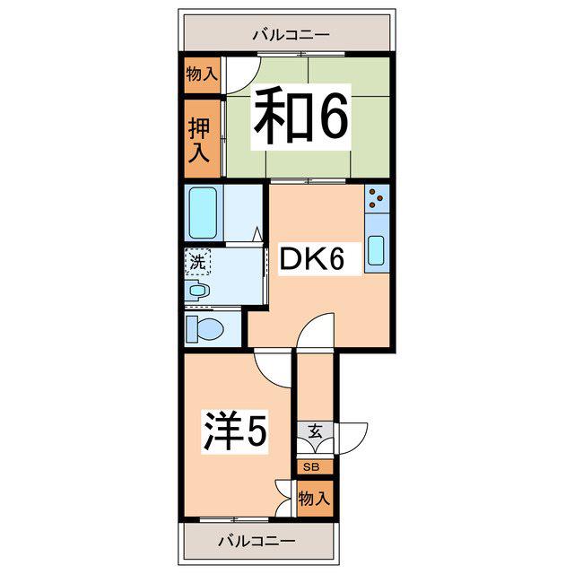 ステータスヒル甲府七番館(2DK/3階)の間取り写真