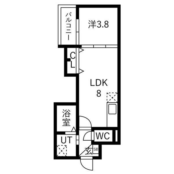 マナリオ(1LDK/3階)の間取り写真
