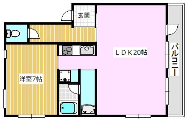 新川ビル(1LDK/3階)の間取り写真