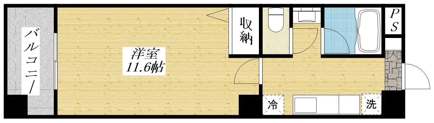 IMビル(1K/7階)の間取り写真