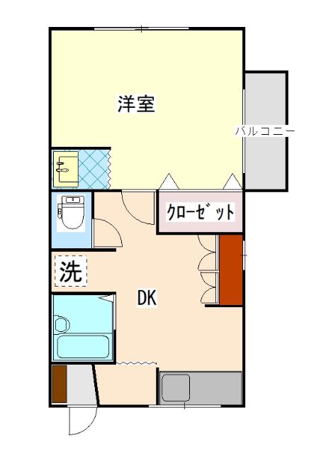 ケイマンション(1DK/1階)の間取り写真