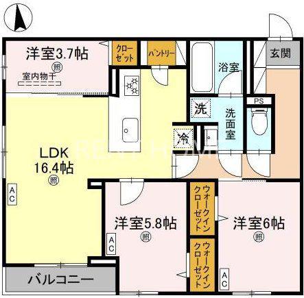 ココルトリシア(3LDK/3階)の間取り写真