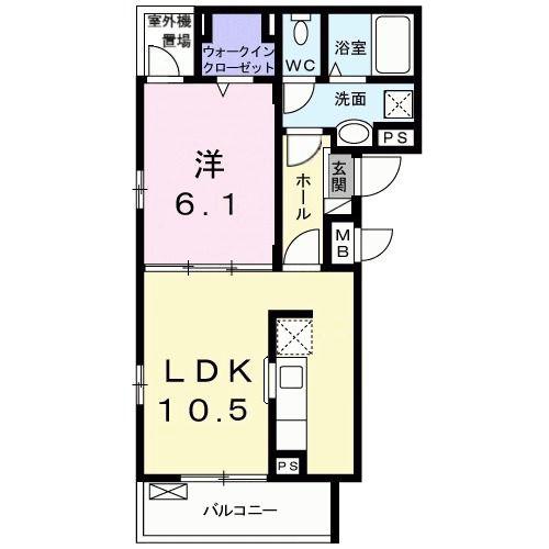 シャイン(1LDK/2階)の間取り写真