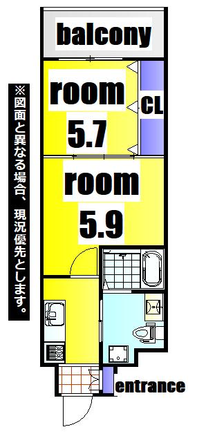 NO.65 ORIENT CROSSING TOWER(2K/17階)の間取り写真