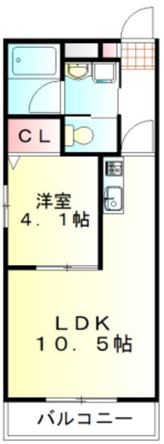 グランドゥール若葉(1LDK/1階)の間取り写真