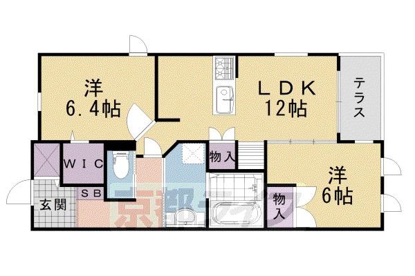 ロシェ・パレ(2LDK/3階)の間取り写真