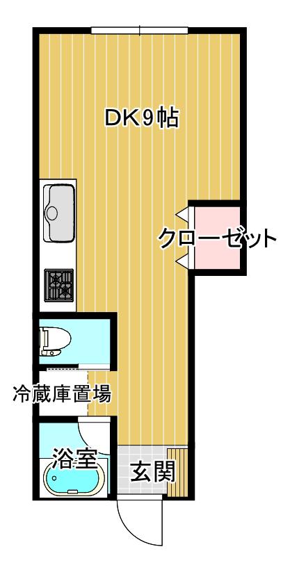 メゾン花園(ワンルーム/1階)の間取り写真