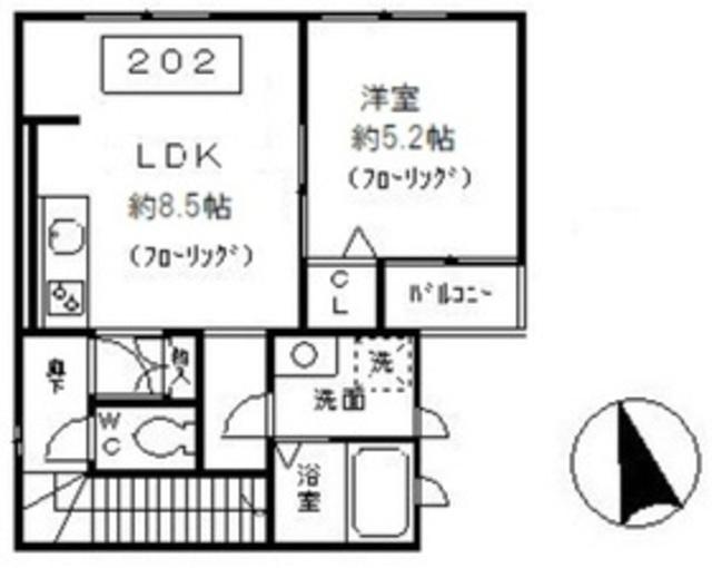 ロンド荻窪(1LDK/2階)の間取り写真