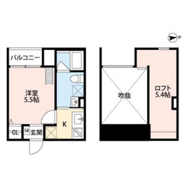 花園本町テラス(1K/1階)の間取り写真