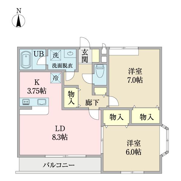 シーマ初芝(2LDK/1階)の間取り写真