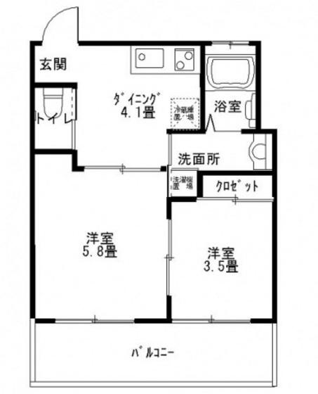 第1渡部ビル(2DK/3階)の間取り写真