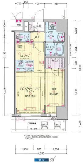 プレサンス DOMECITY コレーレ(1LDK/2階)の間取り写真