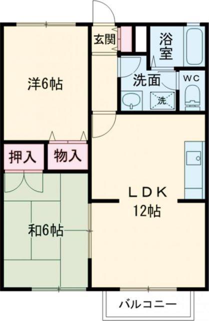 ミサワヒルズ(2LDK/2階)の間取り写真