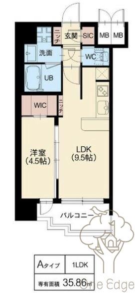 スプランティッド新大阪V(1LDK/8階)の間取り写真