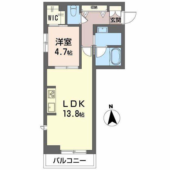 アンビシア西ノ内(1LDK/3階)の間取り写真