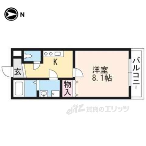アールグランツ蘆山寺千本(1K/1階)の間取り写真