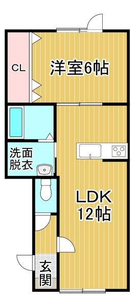 エマーブル(1LDK/1階)の間取り写真