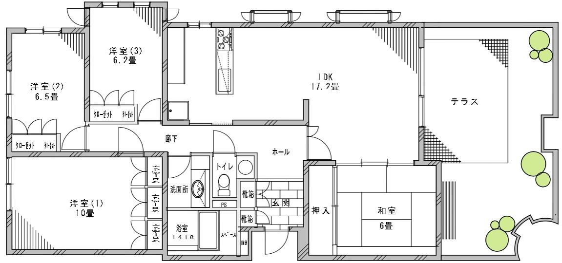 クレインヒルズ大森(4LDK/1階)の間取り写真
