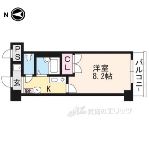 クレスト草津(1K/9階)の間取り写真