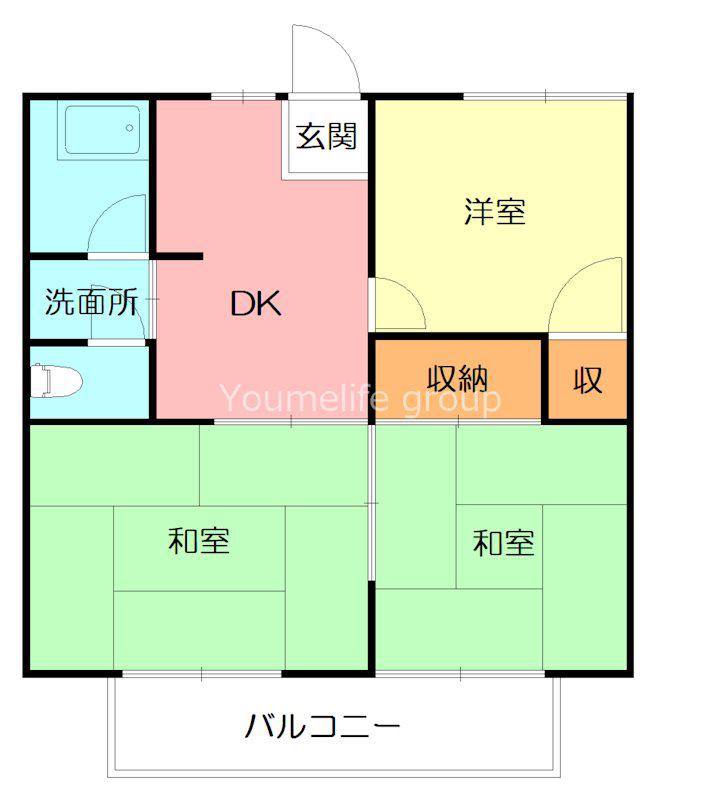 コーポ浜田(3DK/2階)の間取り写真